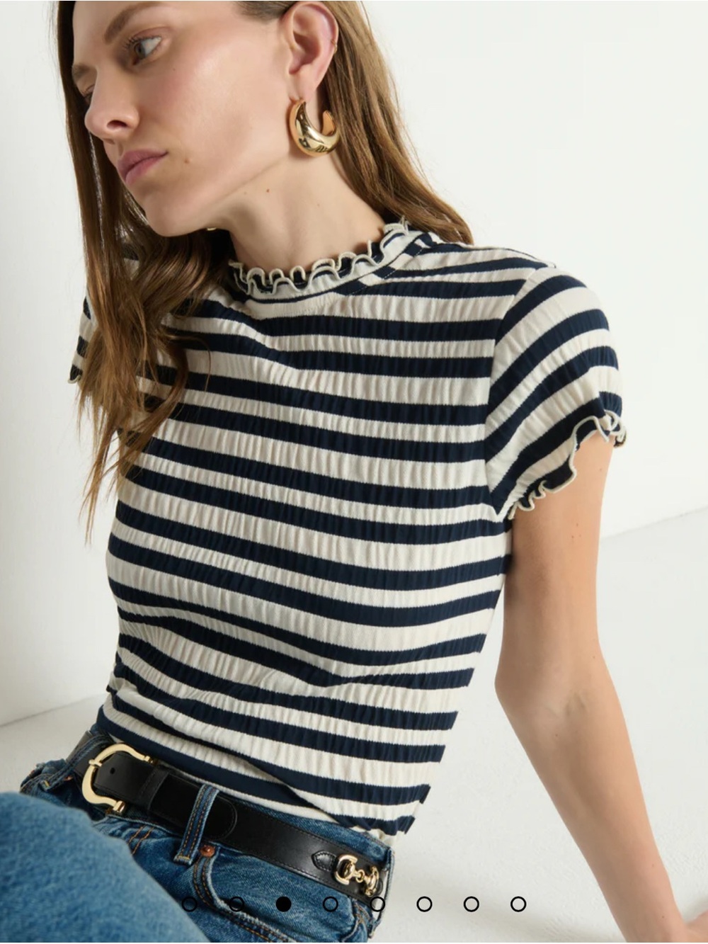 NWT Nation LA Natalia Crinkle Stripe Top, Medium